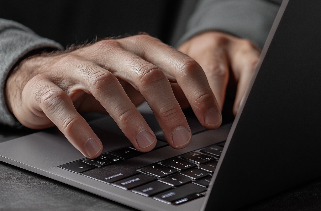 beaiswriting_realistic_hand_typing_in_laptop_close_up_realistic_fe5c5c1e-9f39-486f-bad2-482a11d69cb6